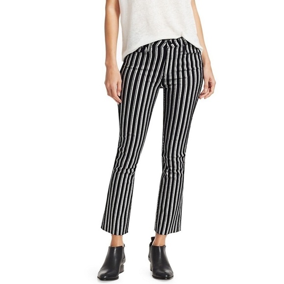 Paige Colette High-Rise Crop Flare Silver Stripe Jeans size 25 - Picture 13 of 13